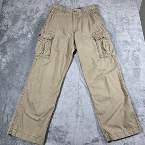 Vintage American Eagle Pants Mens 32X32 Beige Cargo Baggy Skater 90s Y2K